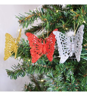 Kika Yılbaşı Ağaç Süsü Simli Kelebek3lü 2006781-17
