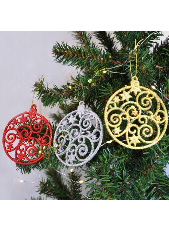 Kika Yılbaşı Ağaç Süsü Simli Yuvarlak3lü 2006781-4