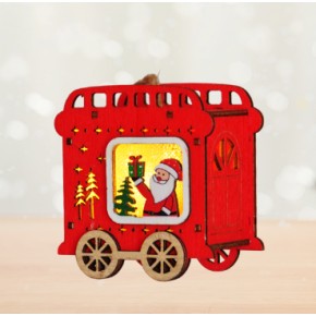 Kika Yılbaşı Dekoru -Ahşap Işıklı Tren- 2006792-6