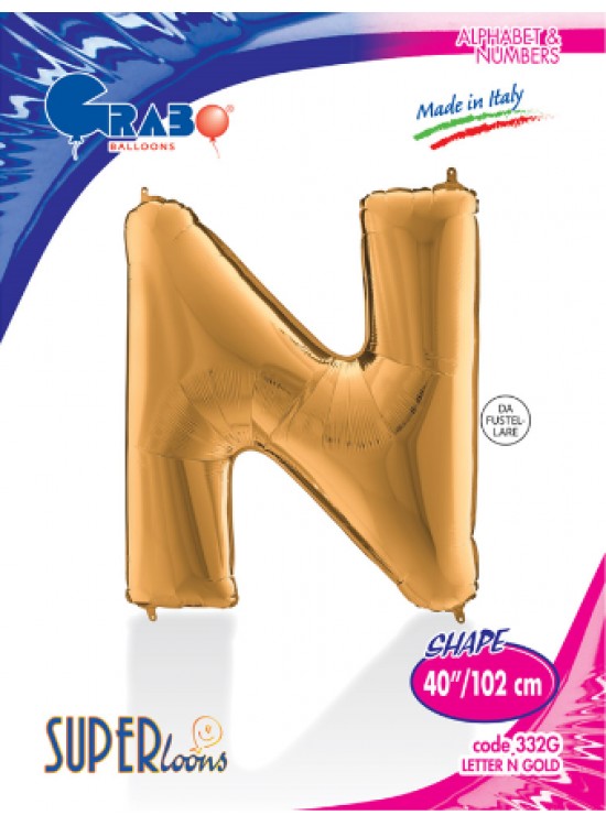 Kikajoy Harf Folyo Balon 40" Altın -N- Kikajoy Harf Folyo Balon 40" Altın -N-