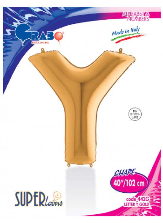 Kikajoy Harf Folyo Balon 40" Altın -Y- Kikajoy Harf Folyo Balon 40" Altın -Y-