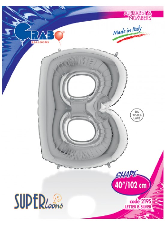 Kikajoy Harf Folyo Balon 40" Gümüş -B-