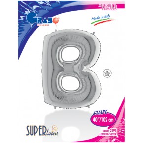 Kikajoy Harf Folyo Balon 40" Gümüş -B-