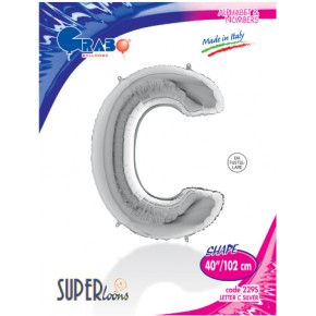 Kikajoy Harf Folyo Balon 40" Gümüş -C-