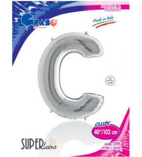 Kikajoy Harf Folyo Balon 40" Gümüş -C-