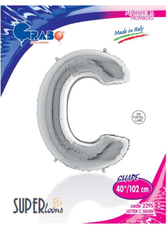 Kikajoy Harf Folyo Balon 40" Gümüş -C- Kikajoy Harf Folyo Balon 40" Gümüş -C-