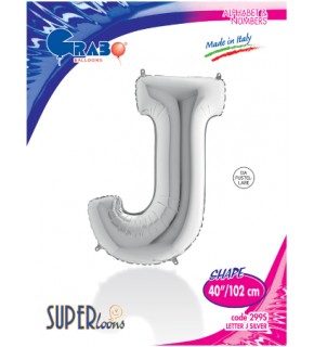 Kikajoy Harf Folyo Balon 40" Gümüş -J-