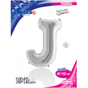 Kikajoy Harf Folyo Balon 40" Gümüş -J-