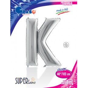 Kikajoy Harf Folyo Balon 40" Gümüş -K-