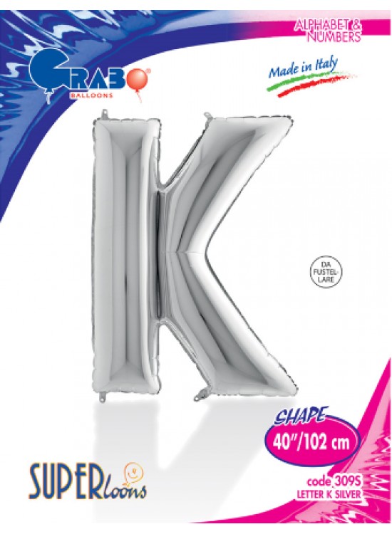 Kikajoy Harf Folyo Balon 40" Gümüş -K-