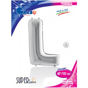 Kikajoy Harf Folyo Balon 40" Gümüş -L-
