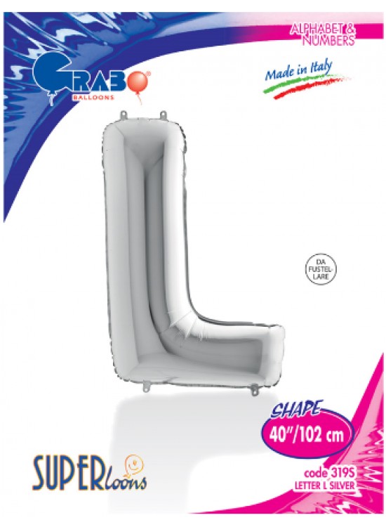 Kikajoy Harf Folyo Balon 40" Gümüş -L-