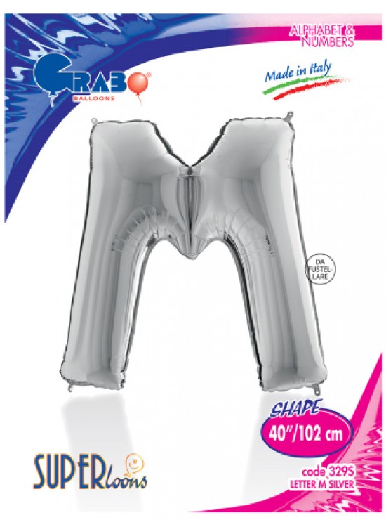 Kikajoy Harf Folyo Balon 40" Gümüş -M-