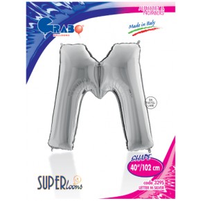 Kikajoy Harf Folyo Balon 40" Gümüş -M-