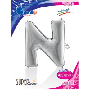 Kikajoy Harf Folyo Balon 40" Gümüş -N-