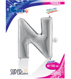 Kikajoy Harf Folyo Balon 40" Gümüş -N-
