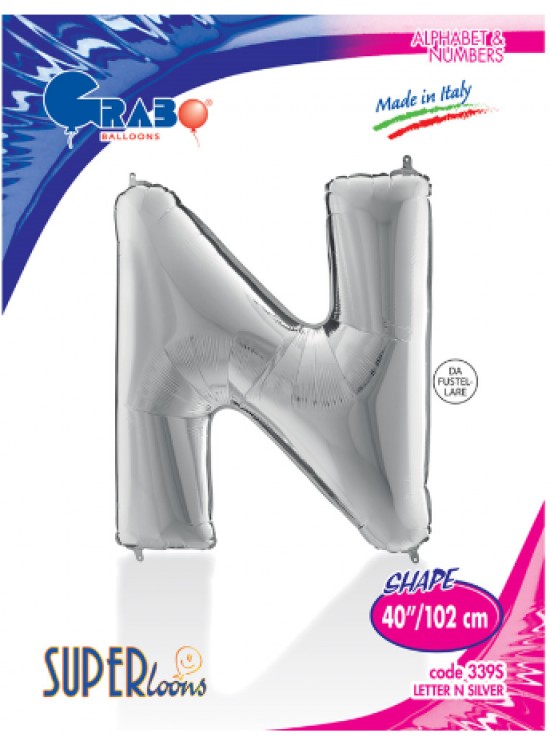 Kikajoy Harf Folyo Balon 40" Gümüş -N-