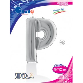Kikajoy Harf Folyo Balon 40" Gümüş -P-