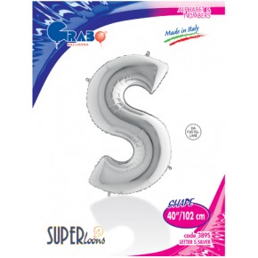 Kikajoy Harf Folyo Balon 40" Gümüş -S-