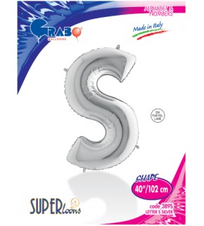 Kikajoy Harf Folyo Balon 40" Gümüş -S-