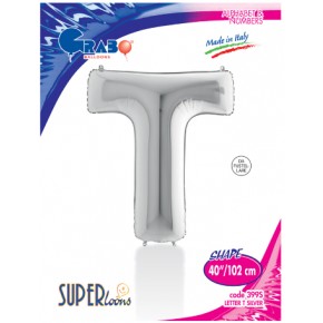 Kikajoy Harf Folyo Balon 40" Gümüş -T-
