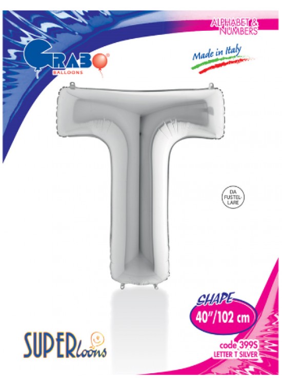 Kikajoy Harf Folyo Balon 40" Gümüş -T-