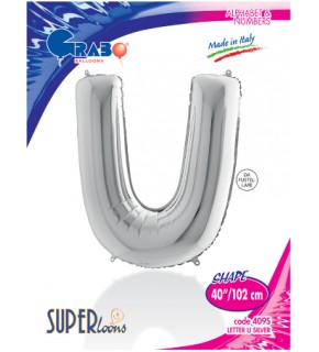 Kikajoy Harf Folyo Balon 40" Gümüş -U-