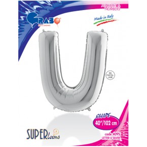 Kikajoy Harf Folyo Balon 40" Gümüş -U-