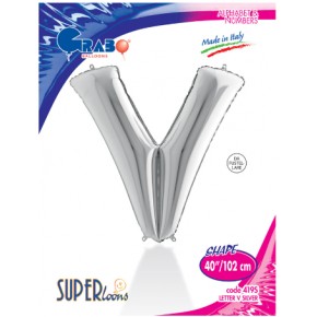 Kikajoy Harf Folyo Balon 40" Gümüş -V-