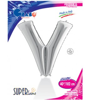 Kikajoy Harf Folyo Balon 40" Gümüş -V-