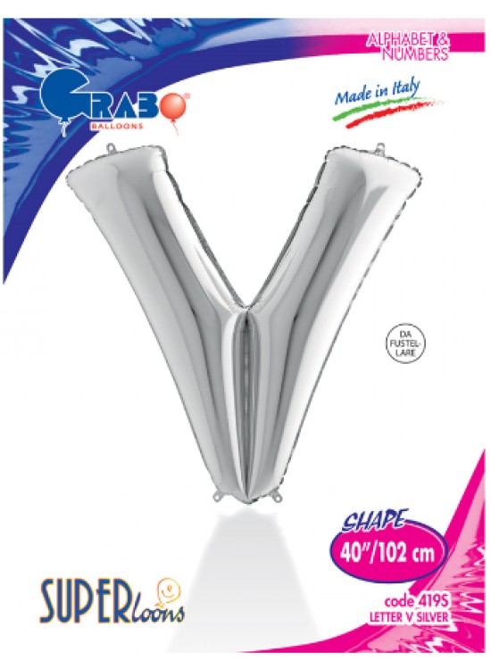 Kikajoy Harf Folyo Balon 40" Gümüş -V- Kikajoy Harf Folyo Balon 40" Gümüş -V-