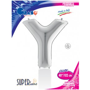 Kikajoy Harf Folyo Balon 40" Gümüş -Y-