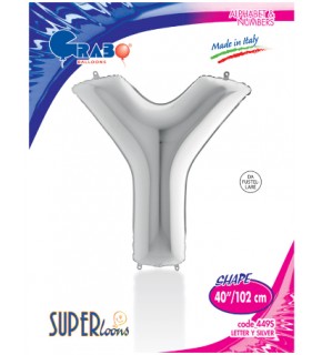 Kikajoy Harf Folyo Balon 40" Gümüş -Y-