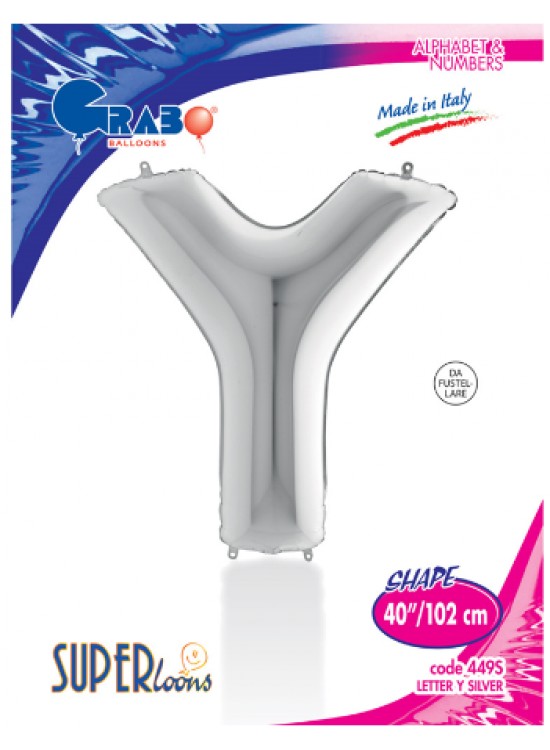 Kikajoy Harf Folyo Balon 40" Gümüş -Y-