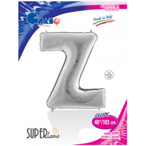 Kikajoy Harf Folyo Balon 40" Gümüş -Z-