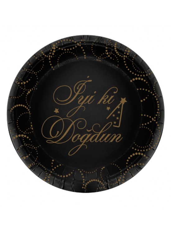 Kikajoy Karton Tabak Elegan İyiki Doğdun 6 Lı Siya