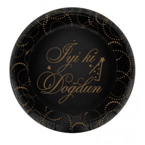 Kikajoy Karton Tabak Elegan İyiki Doğdun 6 Lı Siya