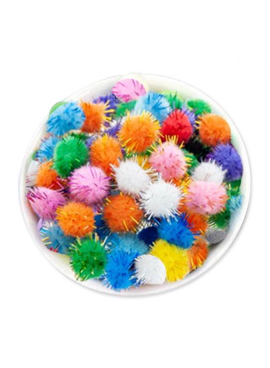 Kikajoy Ponpon Simli 15Mm 50 Li Pon-20Sm -Karışık-