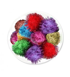 Kikajoy Ponpon Simli 30Mm 12 Li Pon-40Sm -Karışık-