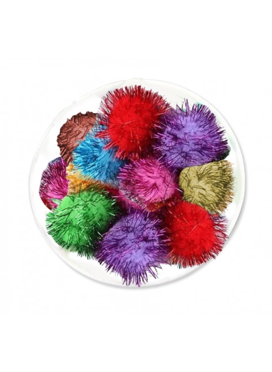 Kikajoy Ponpon Simli 30Mm 12 Li Pon-40Sm -Karışık-