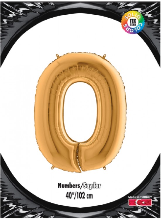 Kikajoy Rakam Folyo Balon 40" Altın -0- Kikajoy Rakam Folyo Balon 40" Altın -0-