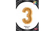 Kikajoy Rakam Folyo Balon 40" Altın -3- Kikajoy Rakam Folyo Balon 40" Altın -3-