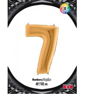 Kikajoy Rakam Folyo Balon 40" Altın -7-