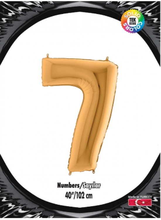 Kikajoy Rakam Folyo Balon 40" Altın -7-