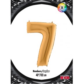 Kikajoy Rakam Folyo Balon 40" Altın -7-