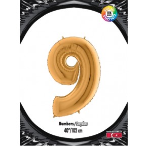 Kikajoy Rakam Folyo Balon 40" Altın -9-