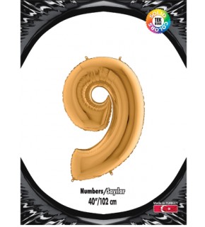 Kikajoy Rakam Folyo Balon 40" Altın -9-