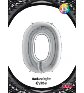 Kikajoy Rakam Folyo Balon 40" Gümüş -0-