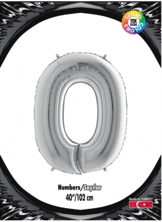 Kikajoy Rakam Folyo Balon 40" Gümüş -0-