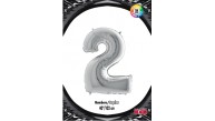 Kikajoy Rakam Folyo Balon 40" Gümüş -2-